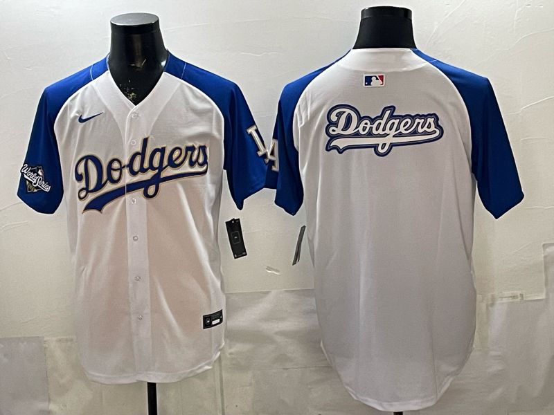 2026 Men Nike Los Angeles Dodgers Blank White blue Game MLB Jersey 009->los angeles dodgers->MLB Jersey